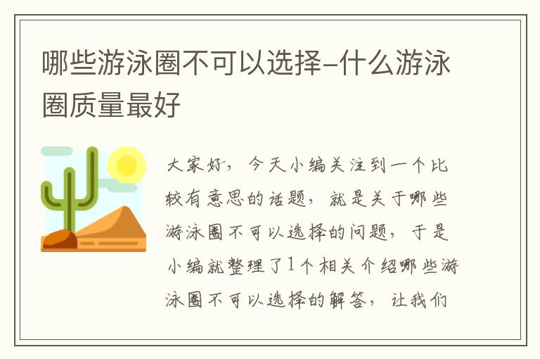 哪些游泳圈不可以选择-什么游泳圈质量最好