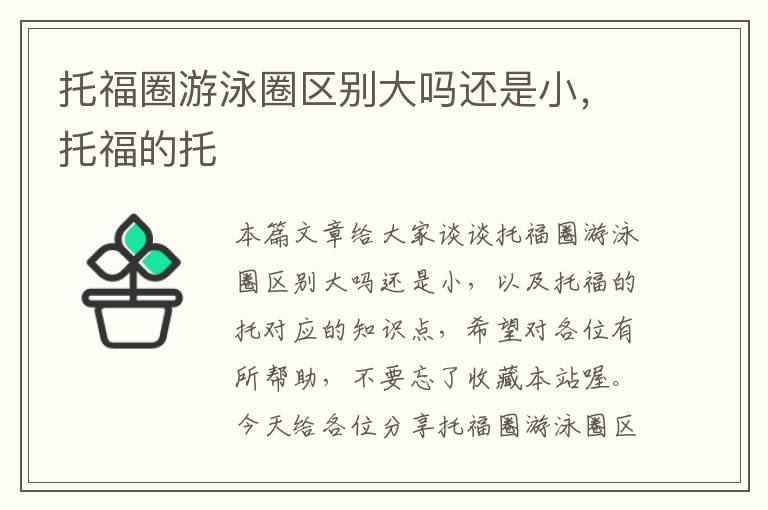 托福圈游泳圈区别大吗还是小，托福的托